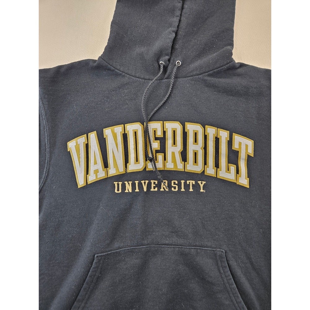 Champion Hoodie Men XS Black Vanderbilt University Eco Fleece Sweatshirt Graphic - Picture 2 of 7